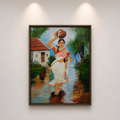 A Walk Through the Village – Original Indian Landscape Painting