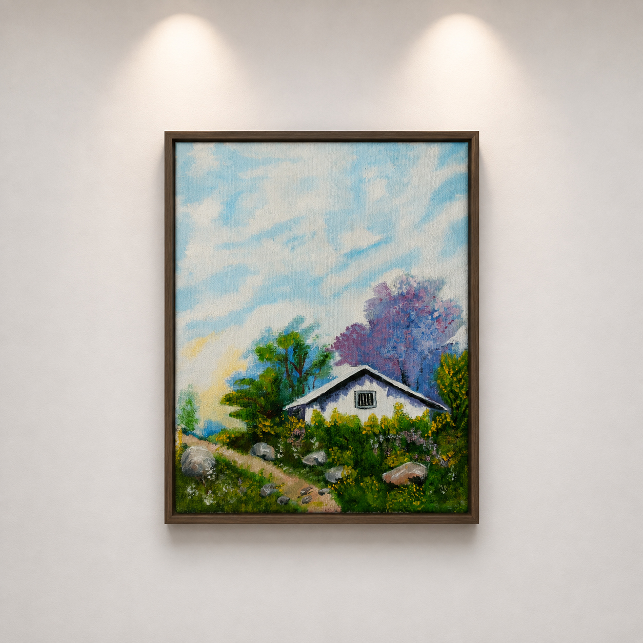 Cottage in the Garden – Original Landscape Painting